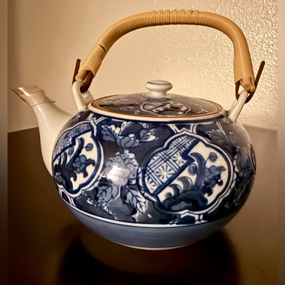 Japanese Arita Porcelain Tea Set Teapot & 5 Cups Ceramic Tea Service Vintage NIB - Picture 6 of 12